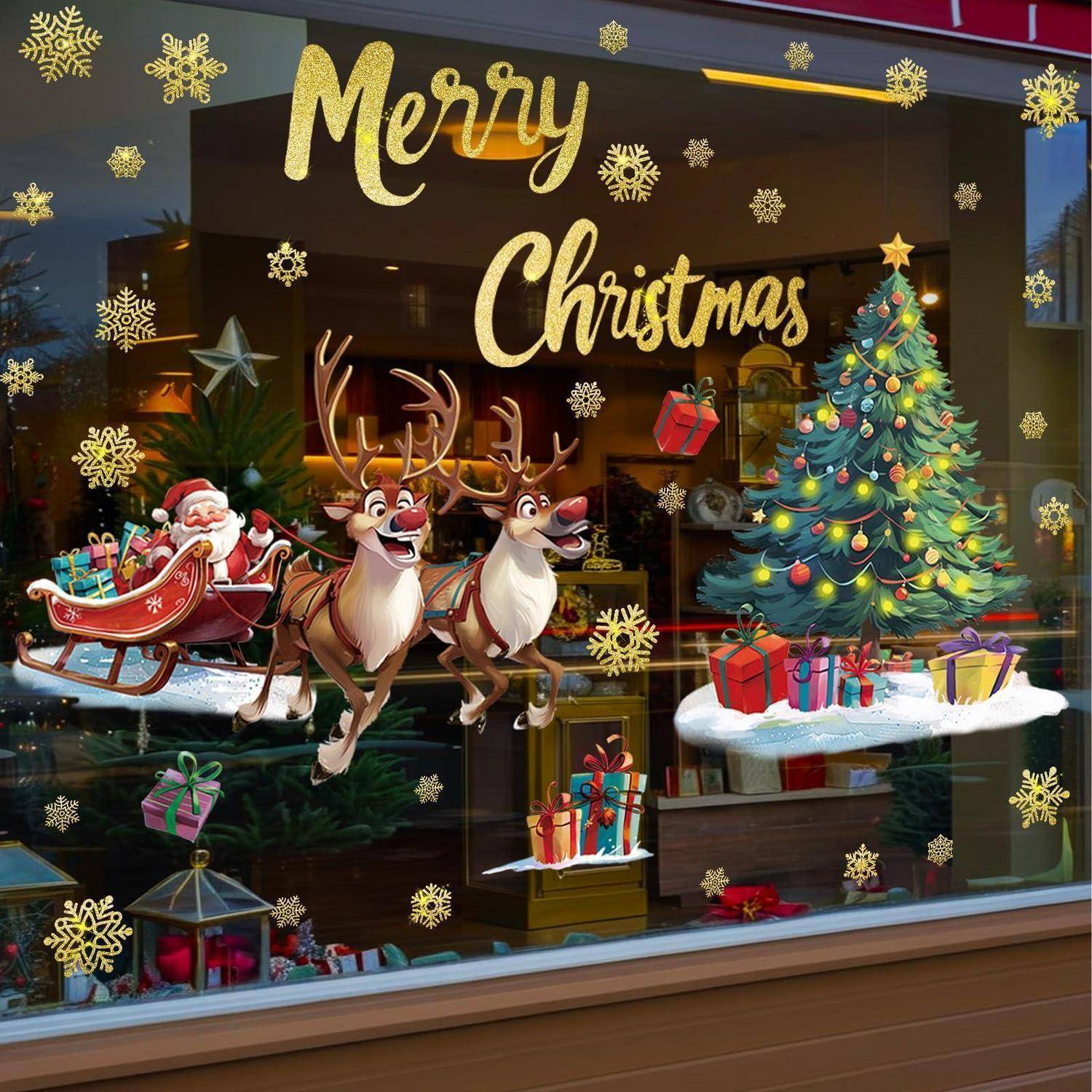 Weihnachtliche Schaufensterausstellung mit „Frohe Weihnachten