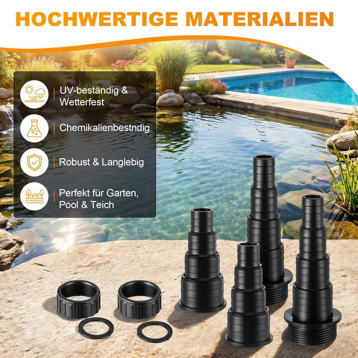 Schlauchverbinder 20-38mm Kunststoff 2 Stück