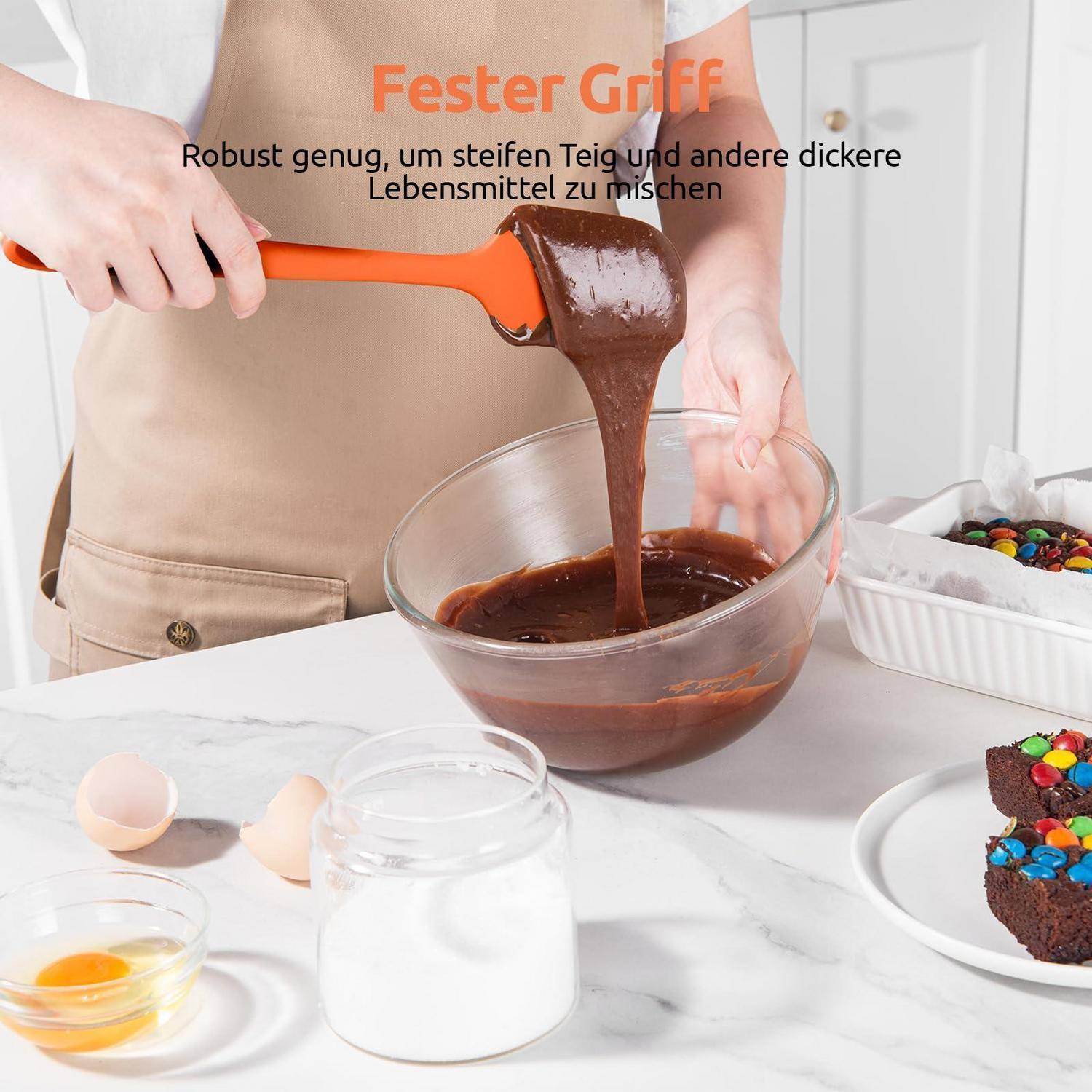 U-Taste Silikon Teigschaber Set 3-teilig Orange 315℃ hitzebeständig