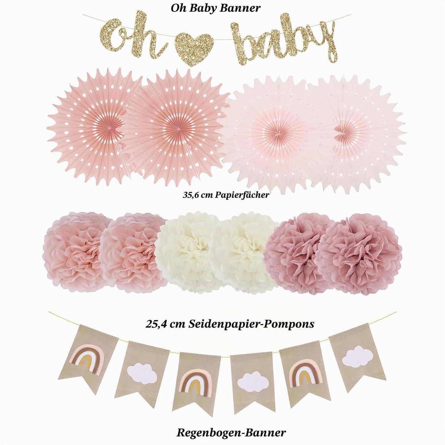 Baby-Dusch-Dekoset mit goldenem 