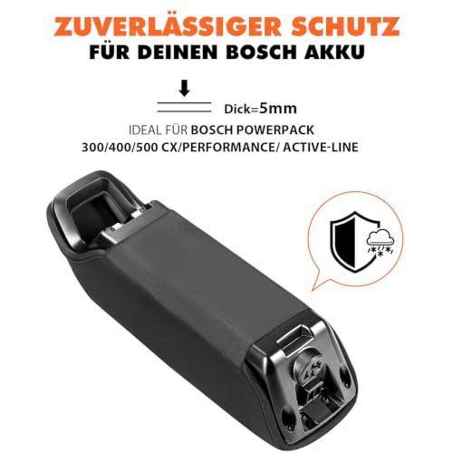 Zuverlässiger Schutz, 5 mm dick, ideal für Bosch PowerPack 300/400/500 CX Performance/Active-Line.