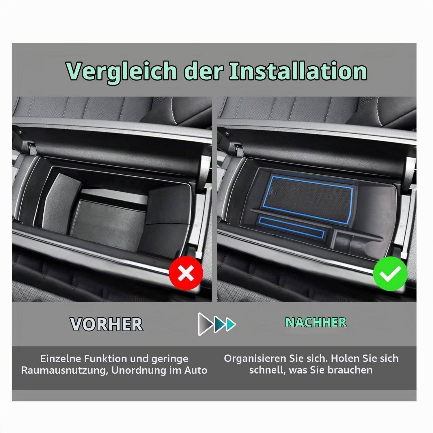 Mittelkonsole Organizer für Peugeot 308/408, Opel Astra L, Citroen C5 X (Blau)