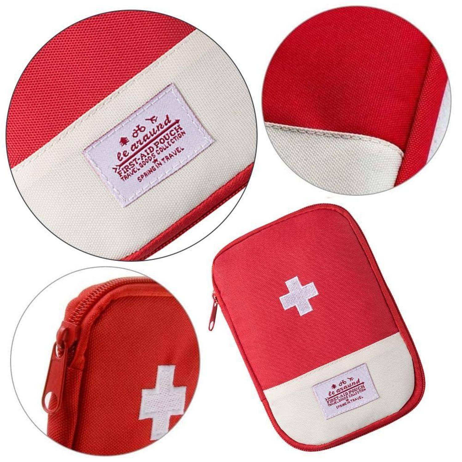 EQLEF Erste Hilfe Tasche Leer 2 Stücke Rot Gelb 12,5x17cm Oxford Stoff