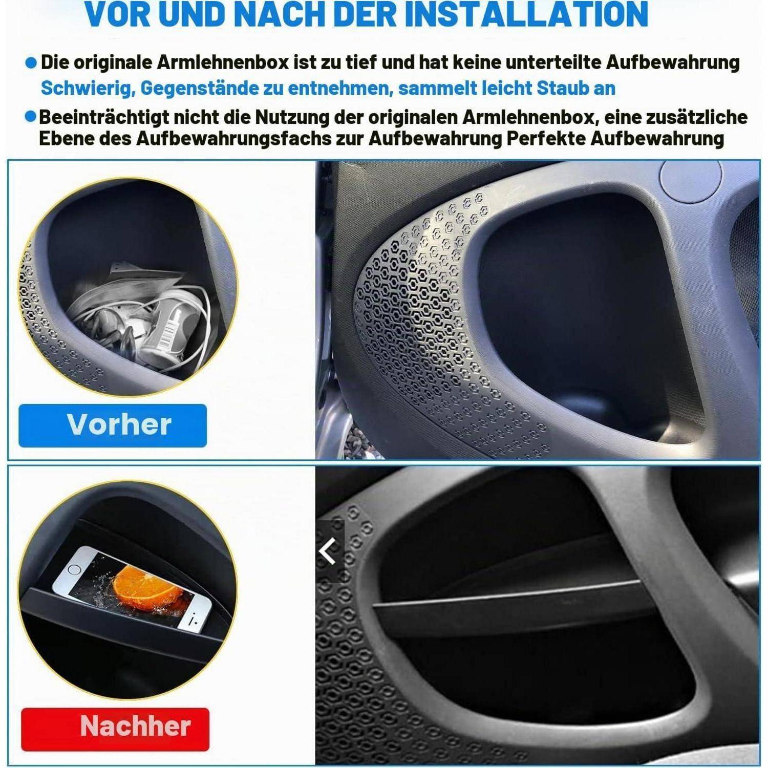 Türgriff Aufbewahrungsbox für Smart forfour/fortwo C453 W453 (2 Stück)
