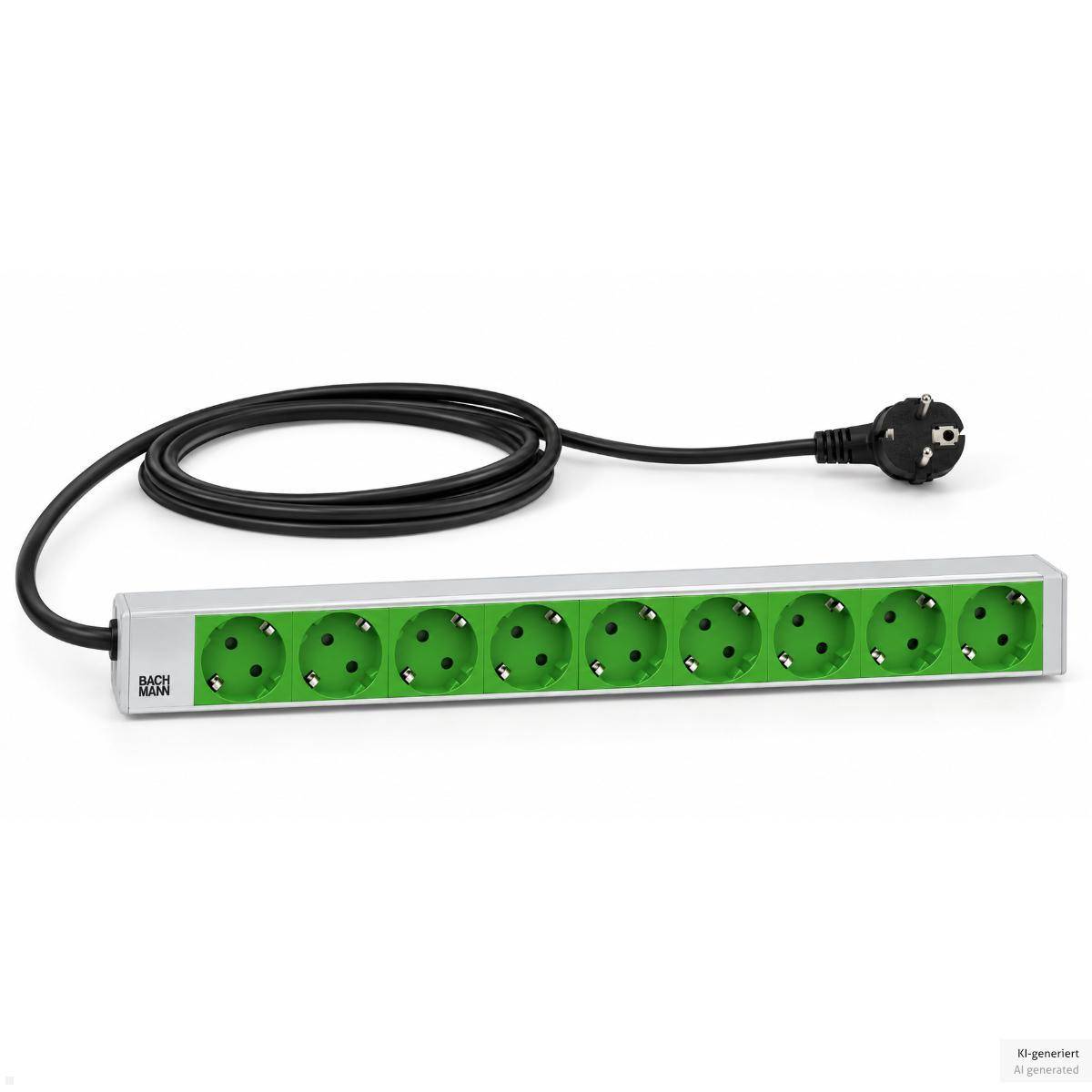 Bachmann IT PDU 19Zoll Steckdosenleiste 9x Steckdose Töpfe grün (800.3479)