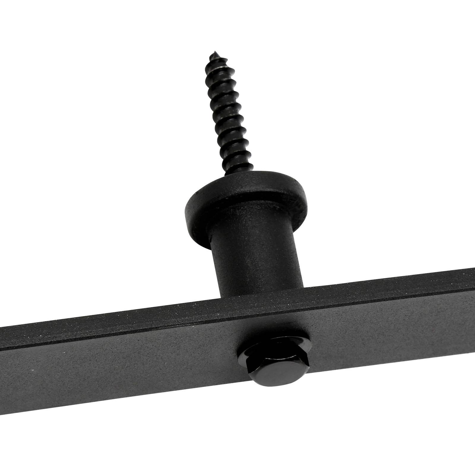 Schiebetürsystem 152 cm, Schiebetürbeschlag Set mit Rechteckaufhängung, bis 150 kg, für Türstärke 40–45 mm, Schwarz