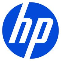 Blaues HP-Logo mit kleingeschriebenen weißen Buchstaben „hp