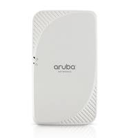 Weißes Aruba-Wireless-Zugriffsgerät mit Statusleuchten auf einem einfachen Hintergrund.