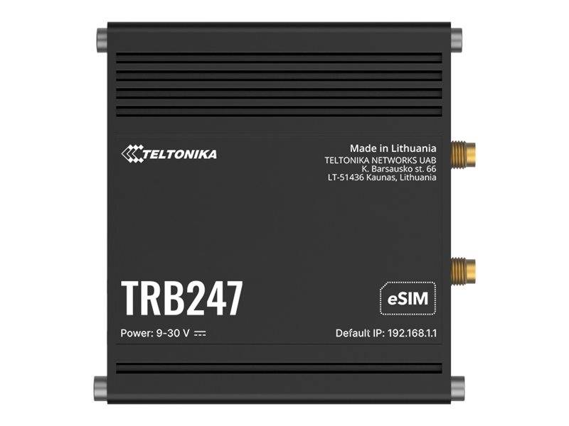 Teltonika TRB247 Industrie-Router/Modem-Gerät mit eSIM, mit Nennleistung 9-30 V und Standard-IP 192.168.1.1.