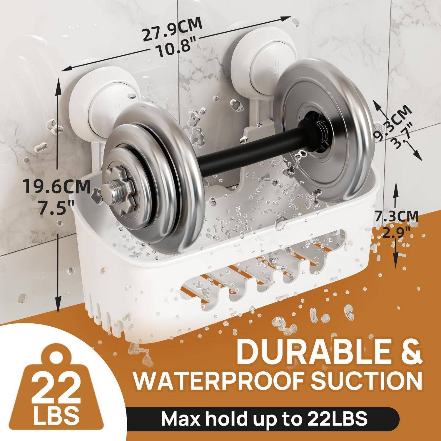 Duschablage Saugnapf ohne Bohren Weiß 1 Stufe