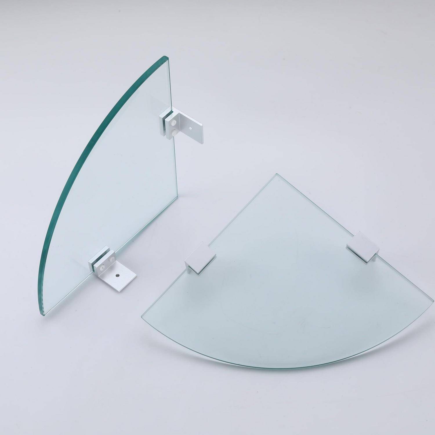 Badezimmer-Glasregal 2 Stück, 8mm gehärtetes Glas, Aluminium-Halterung