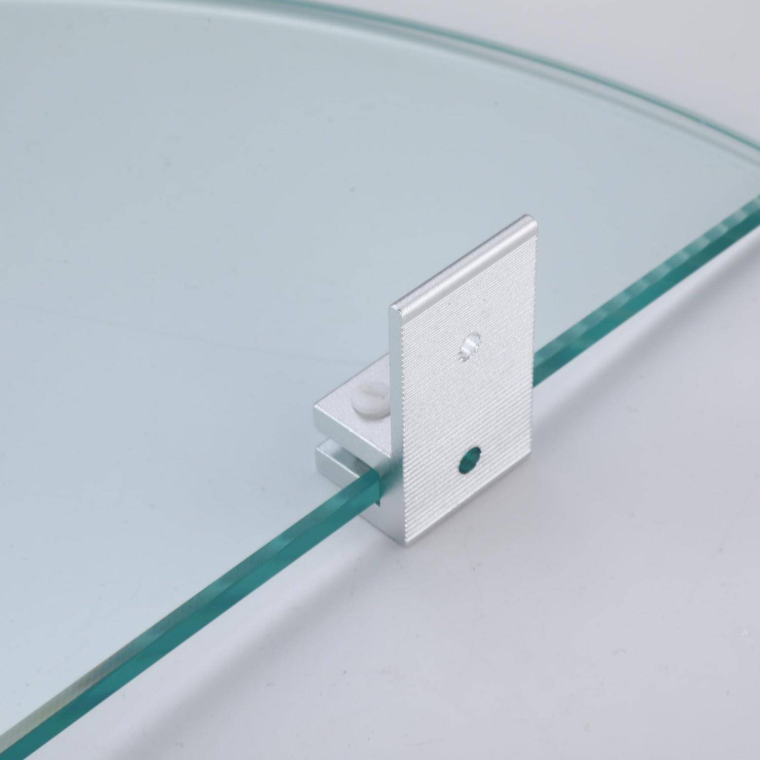 Badezimmer-Glasregal 2 Stück, 8mm gehärtetes Glas, Aluminium-Halterung