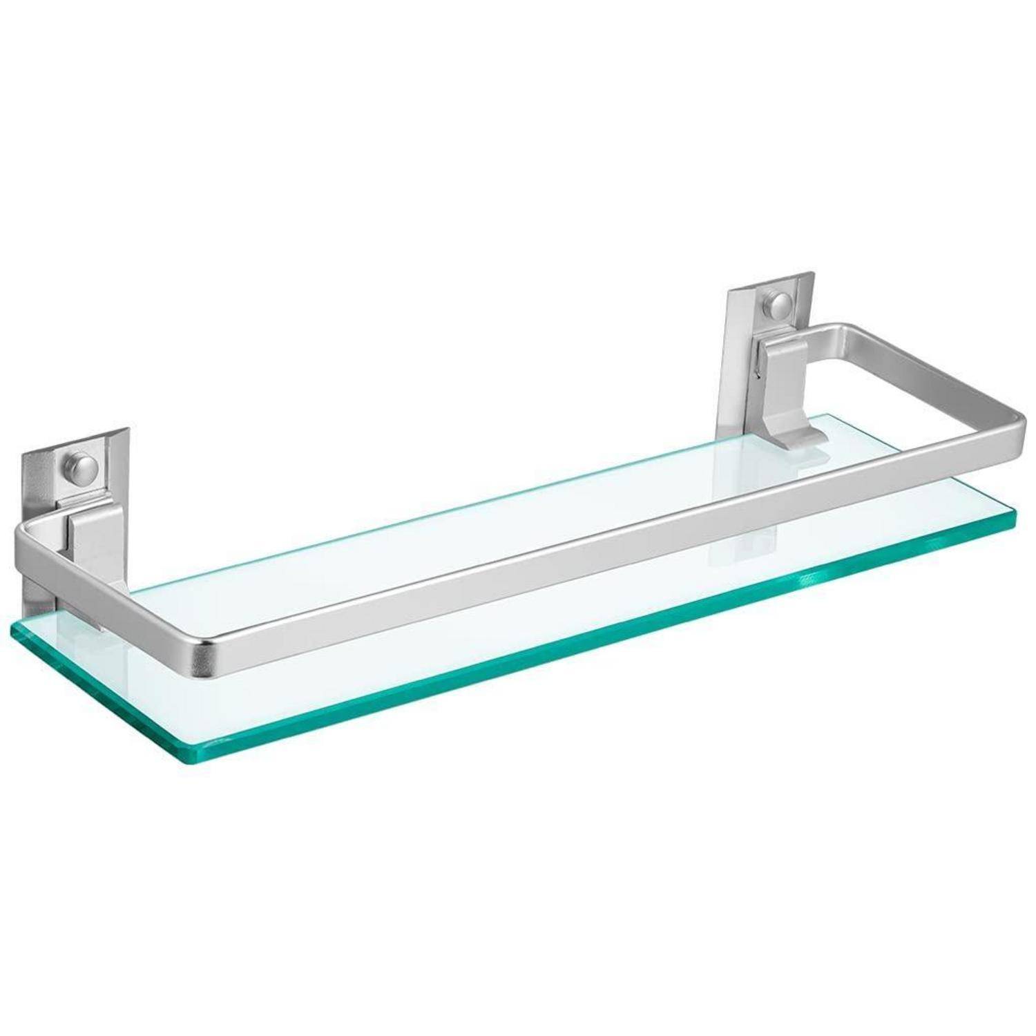 Skelang Badezimmer-Regal Glas 38,5x11,5cm mit Metallstange klar