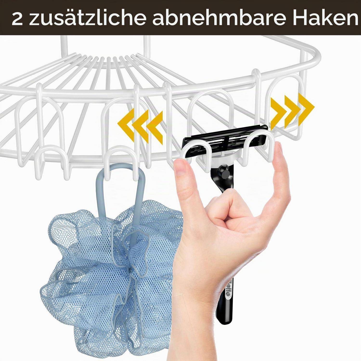 Orimade Eckablage Duschregal 3 Stück SUS304 Edelstahl Weiß ohne Bohren