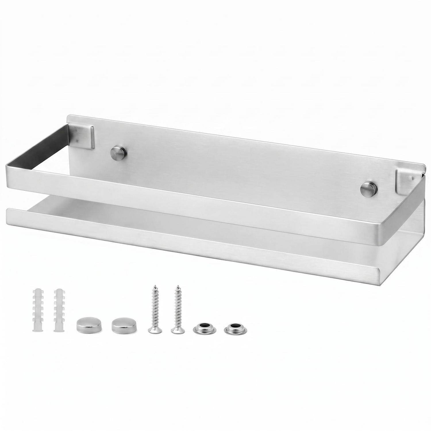 Duschablage Edelstahl gebürstet 30cm bohrfrei oder mit Bohren