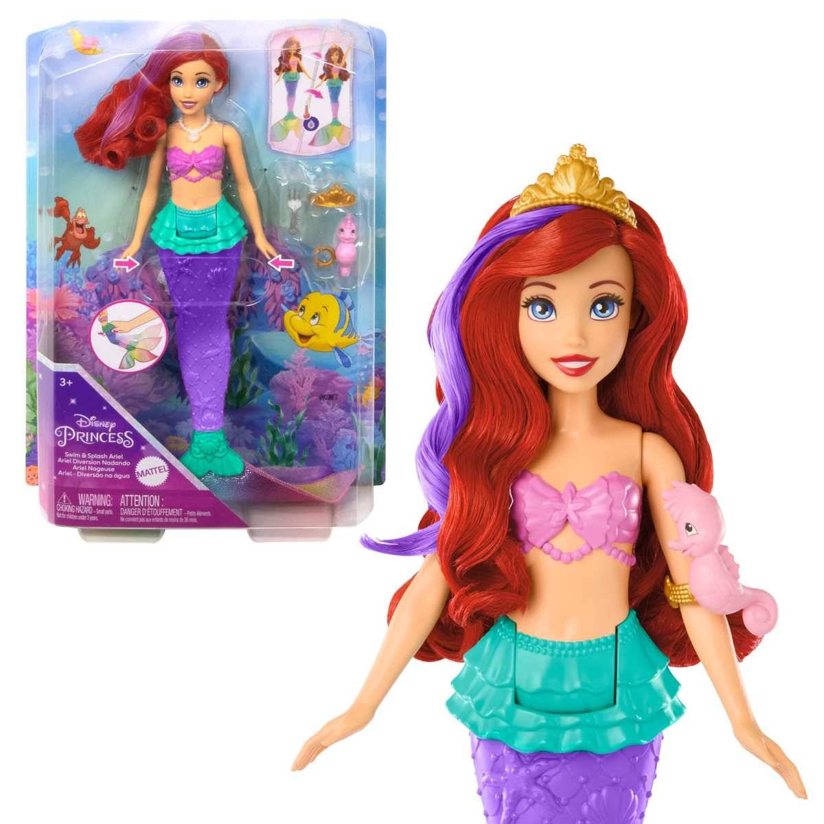 Mattel DISNEY Arielle Meerjungfrau Puppe Farbwechsel + Zubehör Freunde HPD43 3+