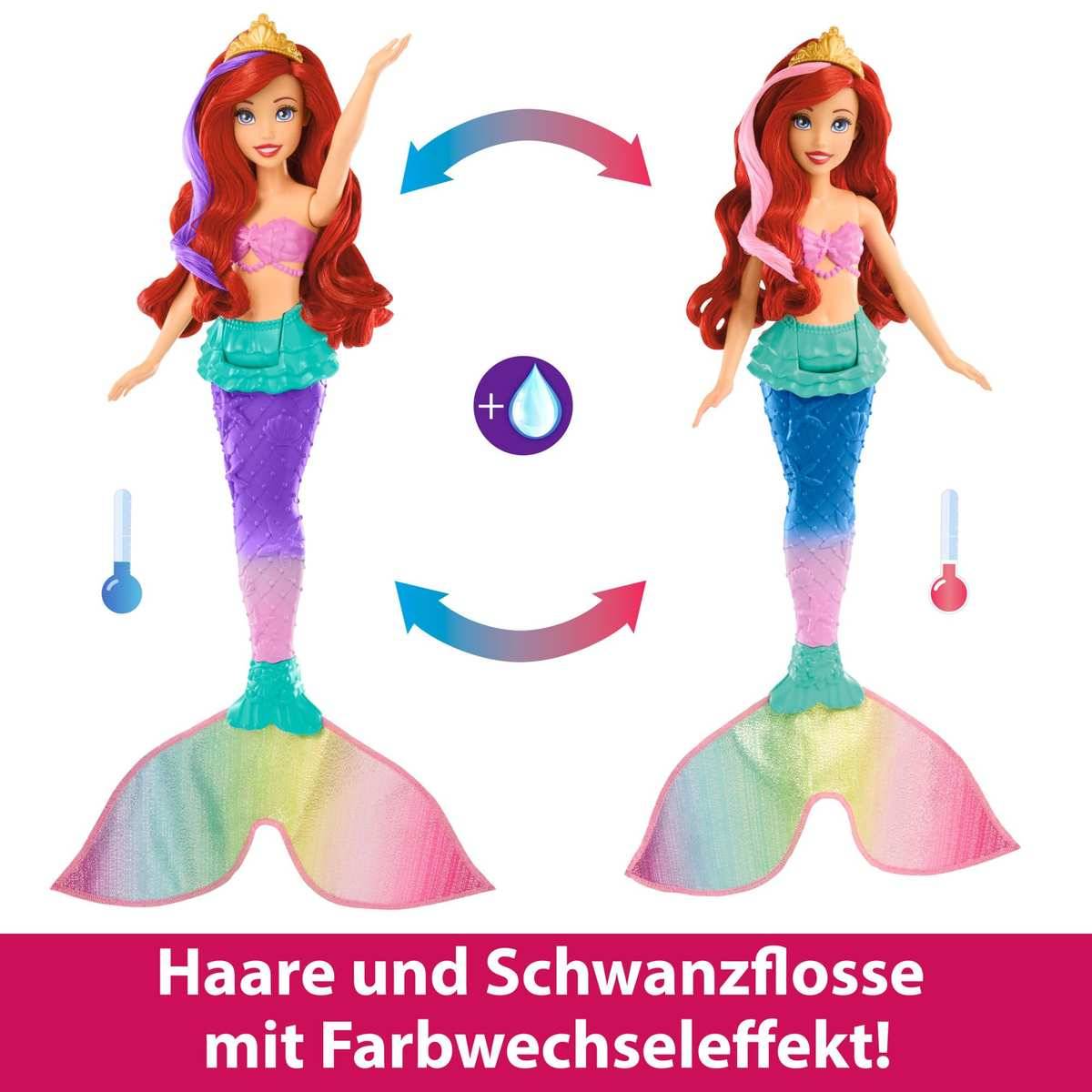 Mattel DISNEY Arielle Meerjungfrau Puppe Farbwechsel + Zubehör Freunde HPD43 3+