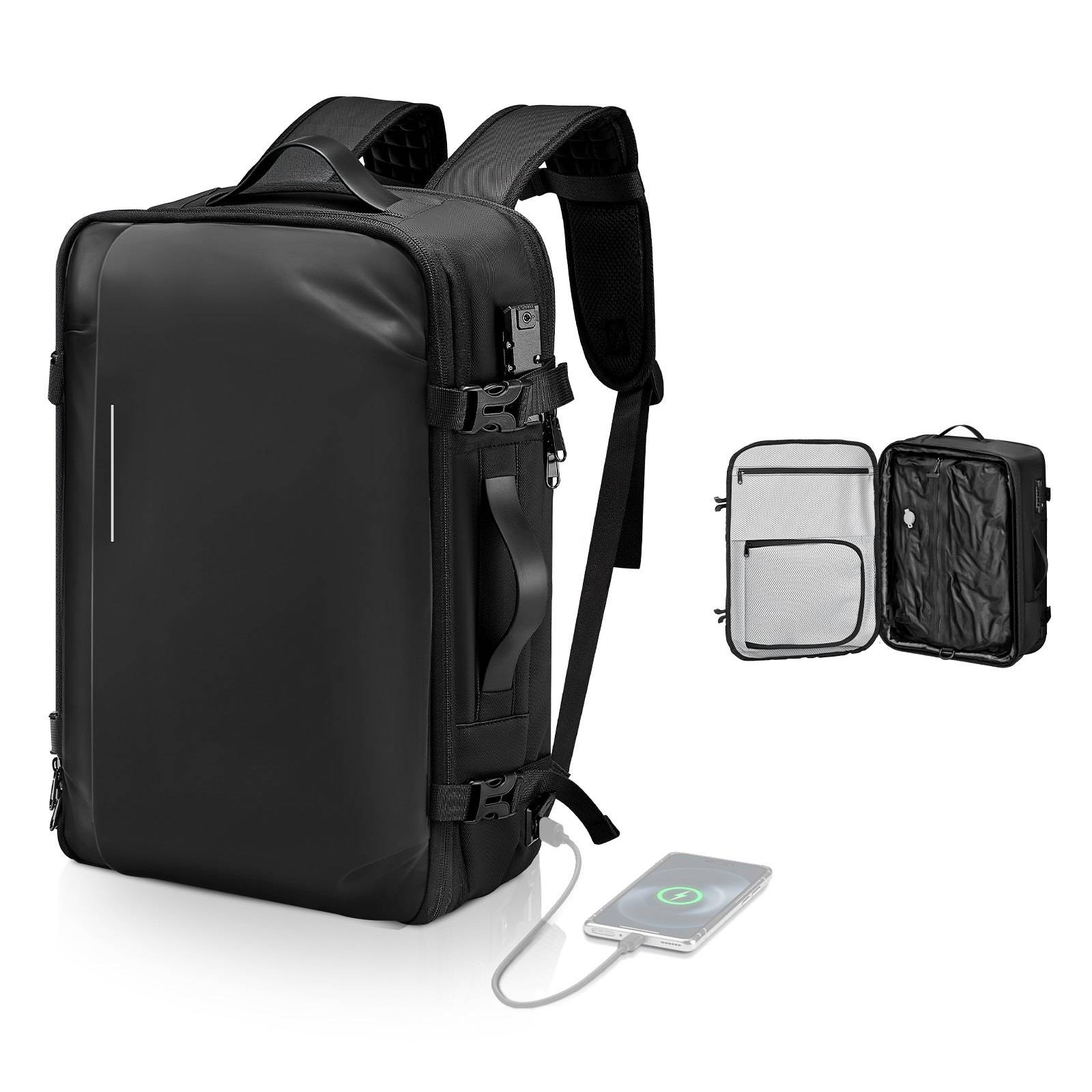 VEVOR Vakuum-Rucksack, 65 L, erweiterbarer Vakuumkompressions-Reiserucksack, mit TSA-zugelassenem Schloss, mehreren Taschenfächern