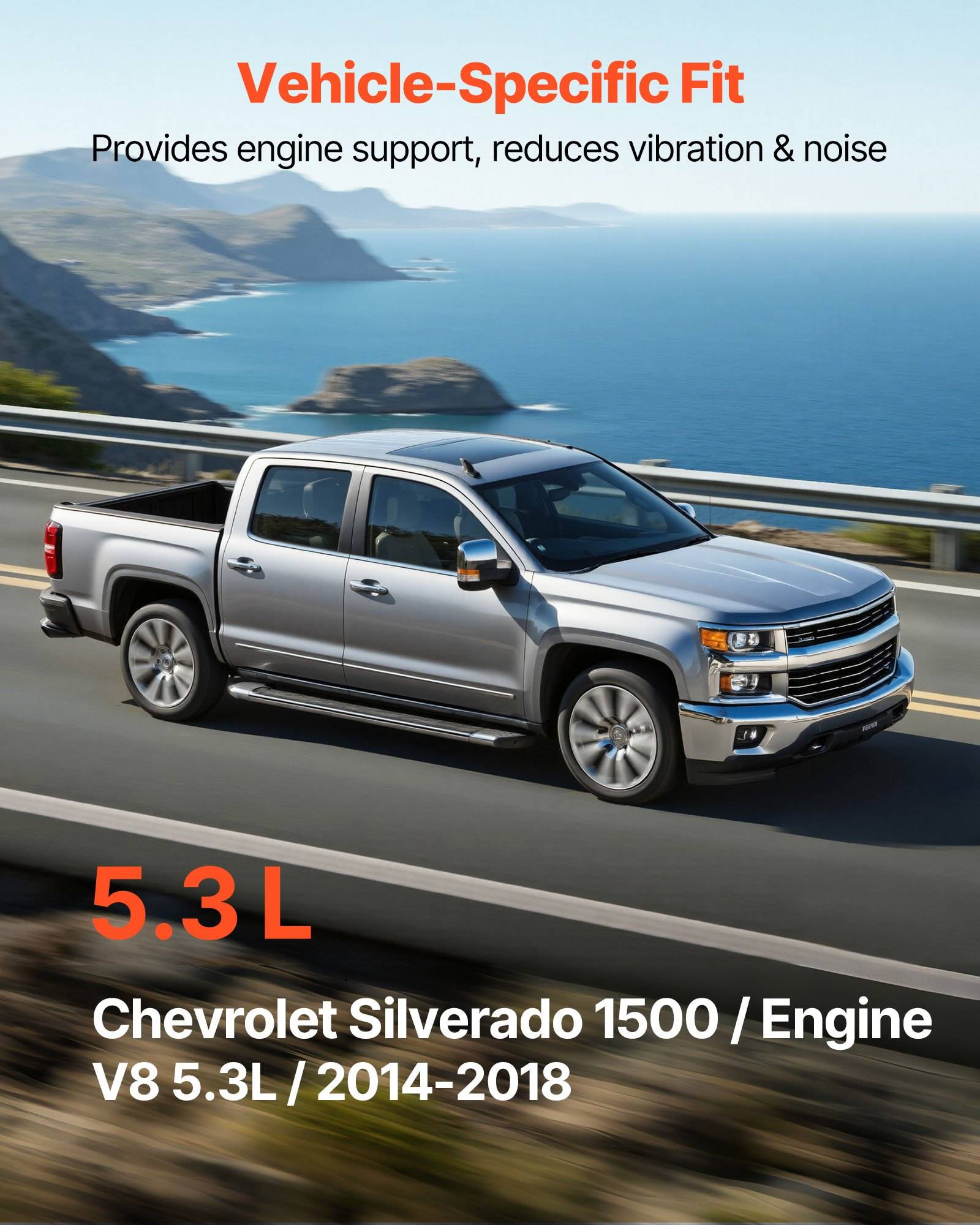 VEVOR Motorhalterungssatz Ersatz 2 Stk. kompatibel mit 2014–2018 Chevrolet Silverado 1500 5,3 l V8, ersetzt OE# 84175582, 84175583, sichere Unterst