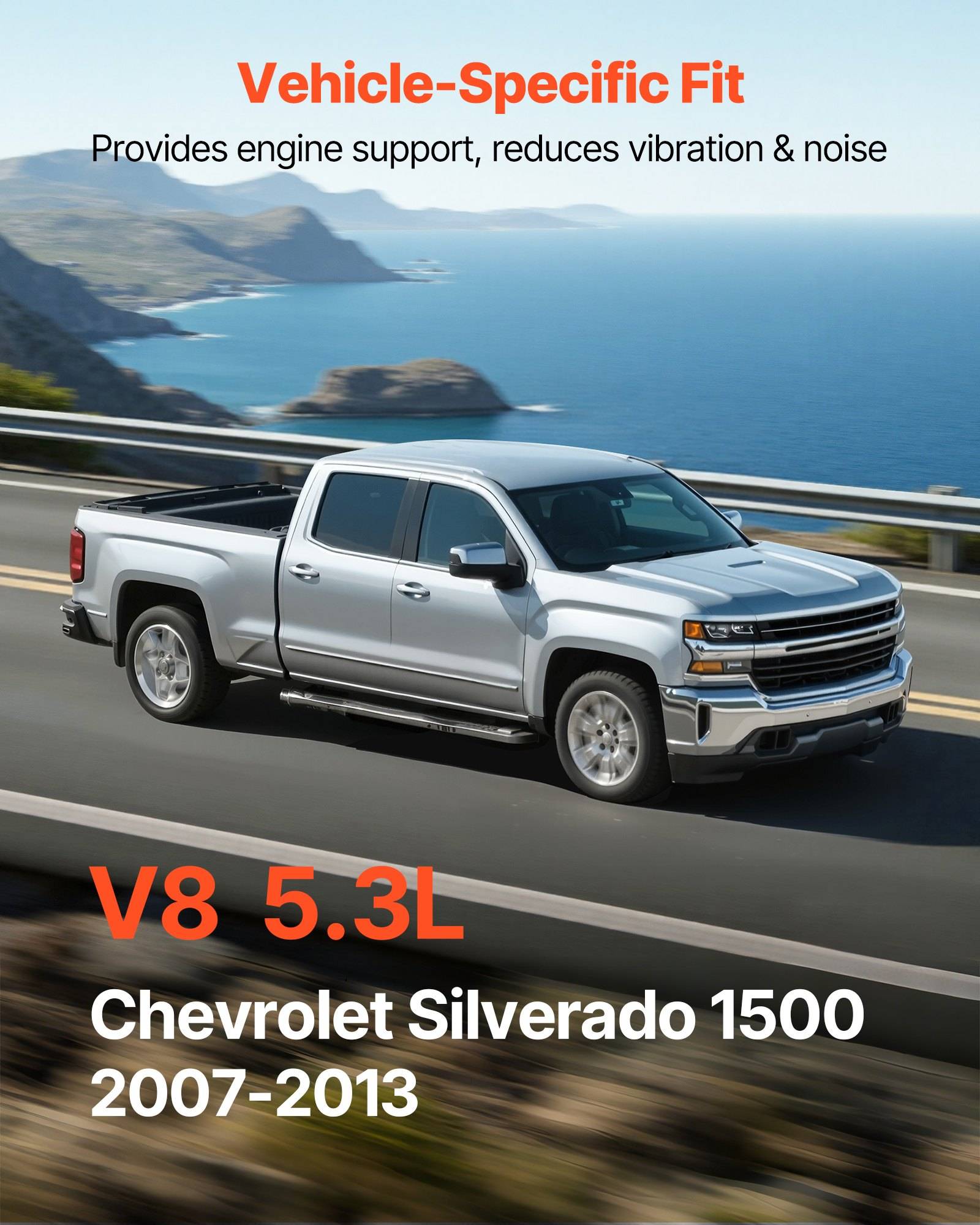 VEVOR Motorhalterungssatz Ersatz 2 Stk. kompatibel mit 2007–2013 Chevrolet Silverado 1500 5,3 l V8, ersetzt OE# A5365, A5365, sichere Unterstützung
