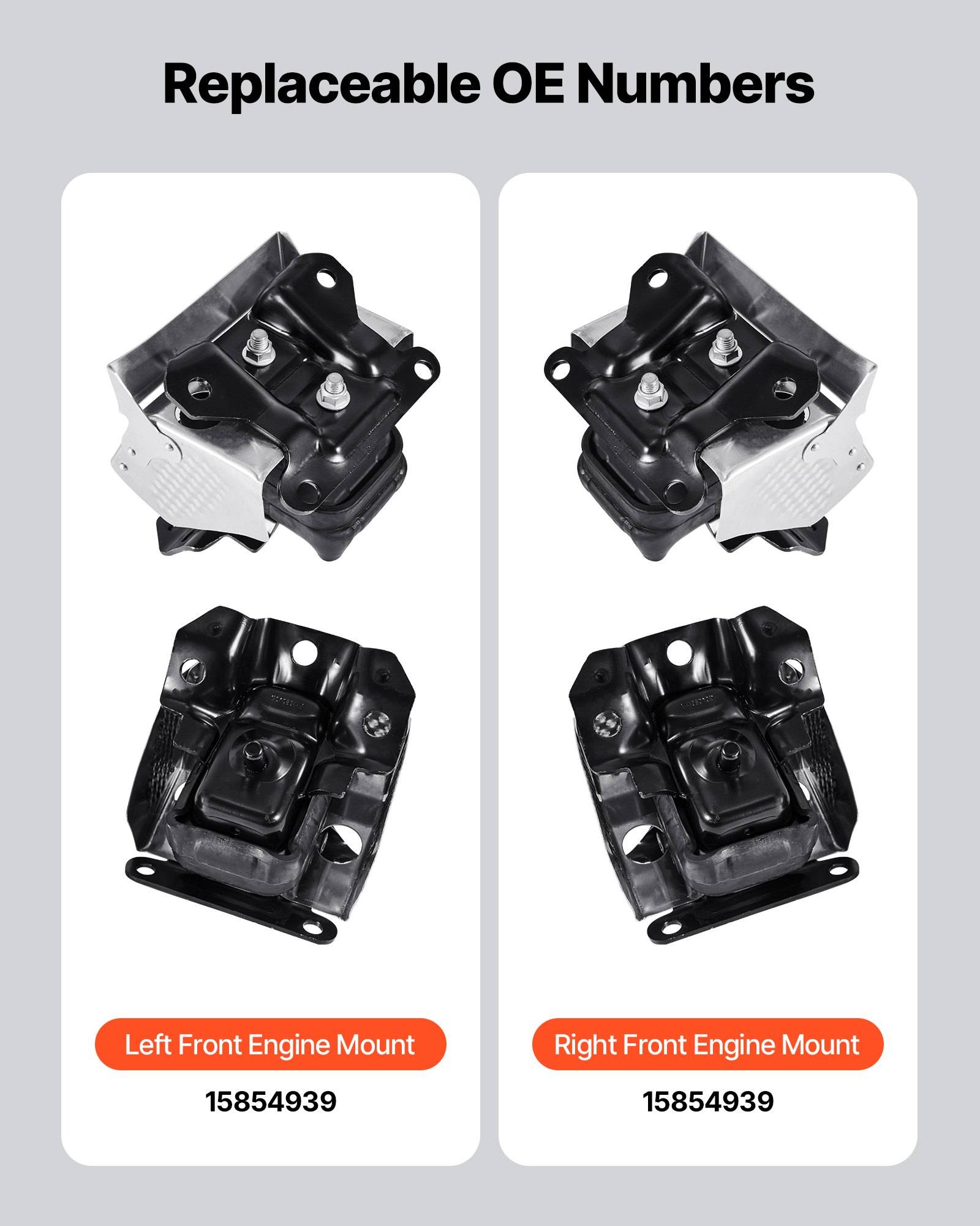 VEVOR Motorhalterungssatz Ersatz 2 Stk. kompatibel mit 2007–2013 Chevrolet Silverado 1500 5,3 l V8, ersetzt OE# A5365, A5365, sichere Unterstützung