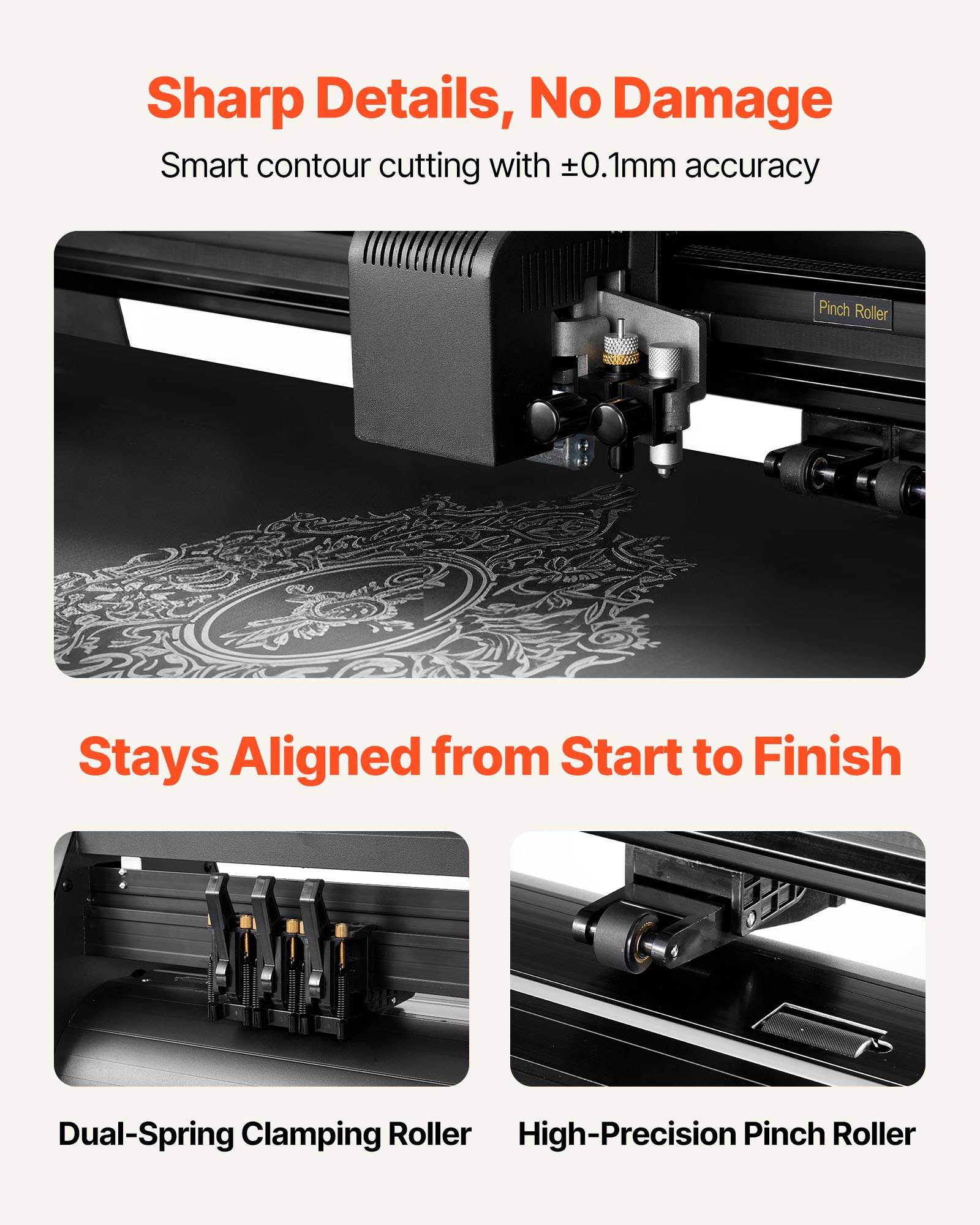 VEVOR Vinylschneidemaschine mit 72 cm max. Zufuhrbreite &amp; Doppelklingen &amp; LED-Anzeige, einstellbares Vinyl-Schneideplotter-Set mit Aufkleberbögen