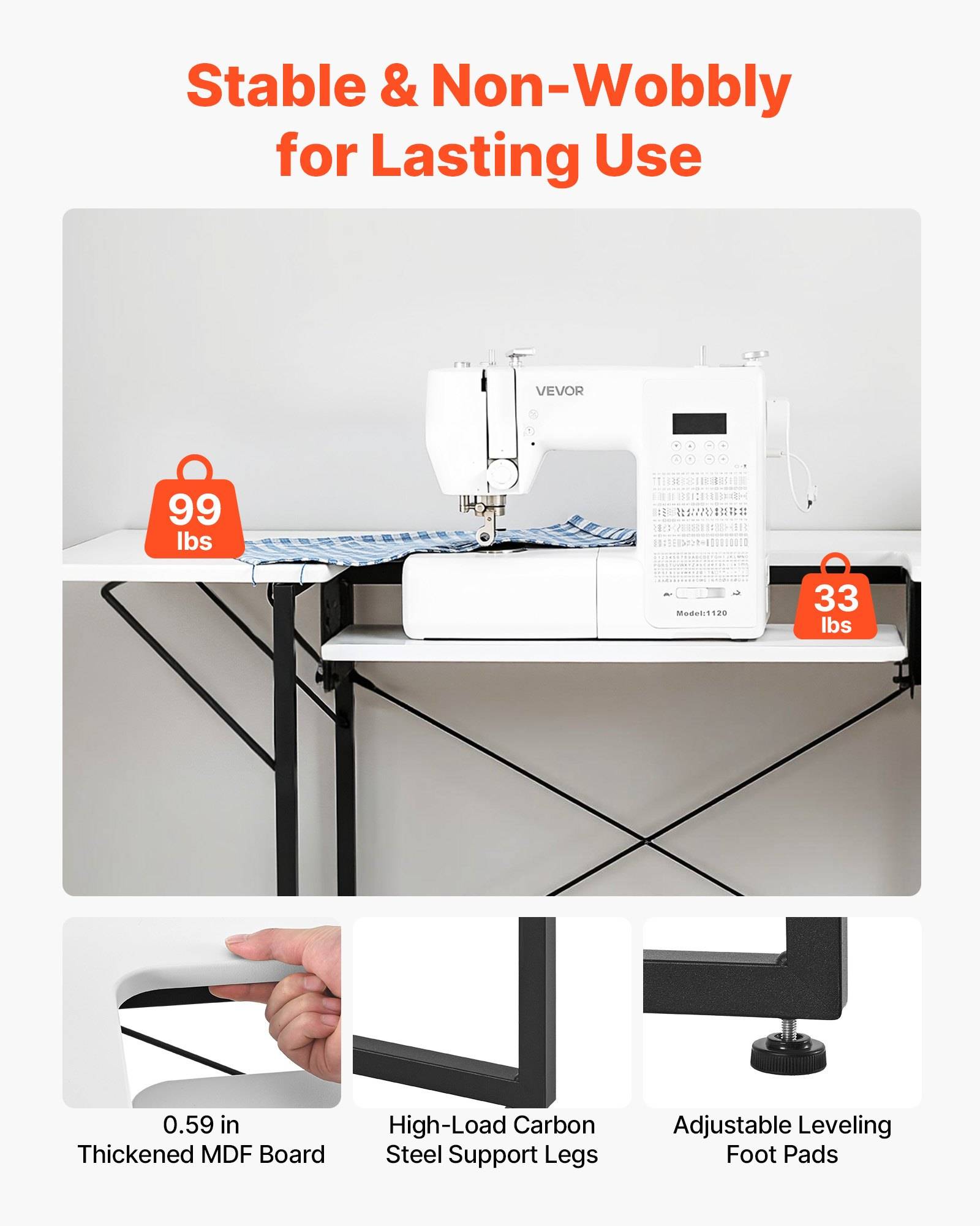 Produktbild eines Nähtisches mit einer Maschine, das 