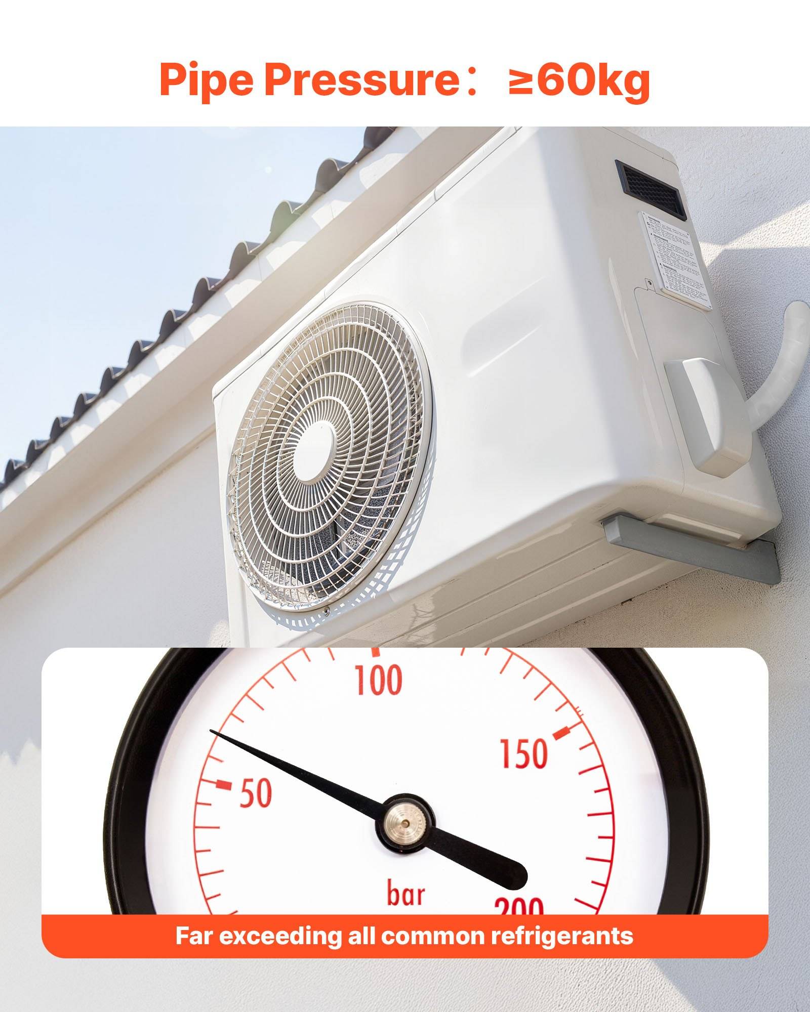 Außenluft-Kondensatoreinheit der Klimaanlage mit Druckmanometer, das 