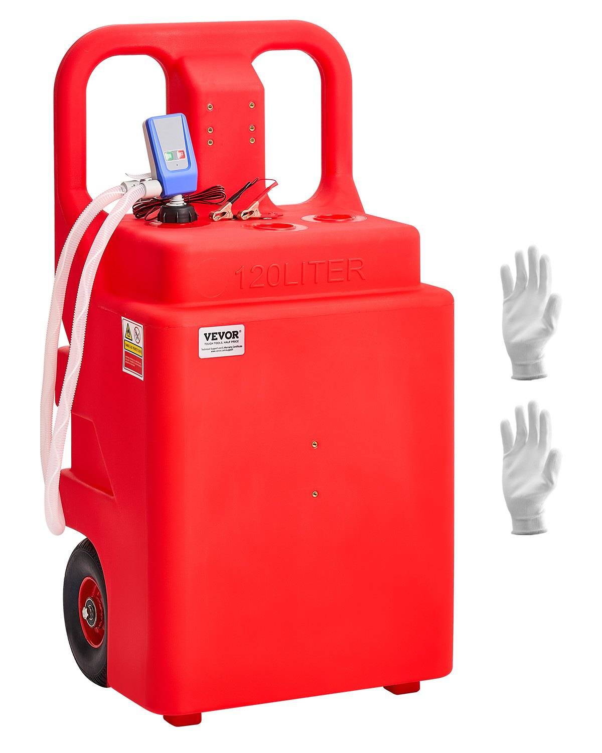 VEVOR Kraftstofftrolley, 121 L, Kraftstoffkanister mit 9,46 L/min elektrischer Kraftstofftransferpumpe, 1,2 m Förderschlauch & Auto-Stop-Sensordüse