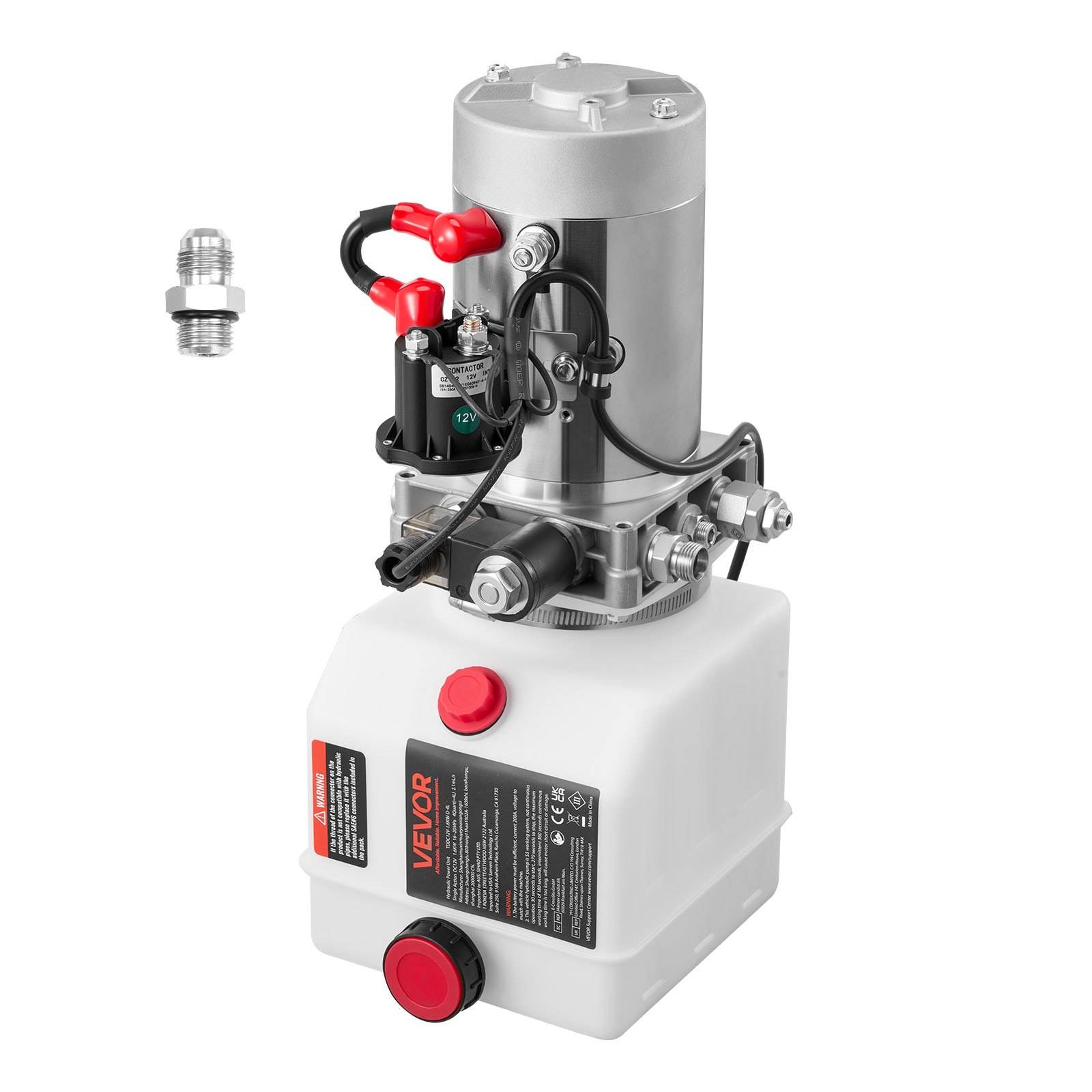 VEVOR 4 Qt Hydraulikaggregat einfachwirkende Kippanhängerpumpe, maximaler Öffnungsdruck 22 MPa und Fördermenge 3,4 L/min, 12 V DC Hydraulikpumpe mi