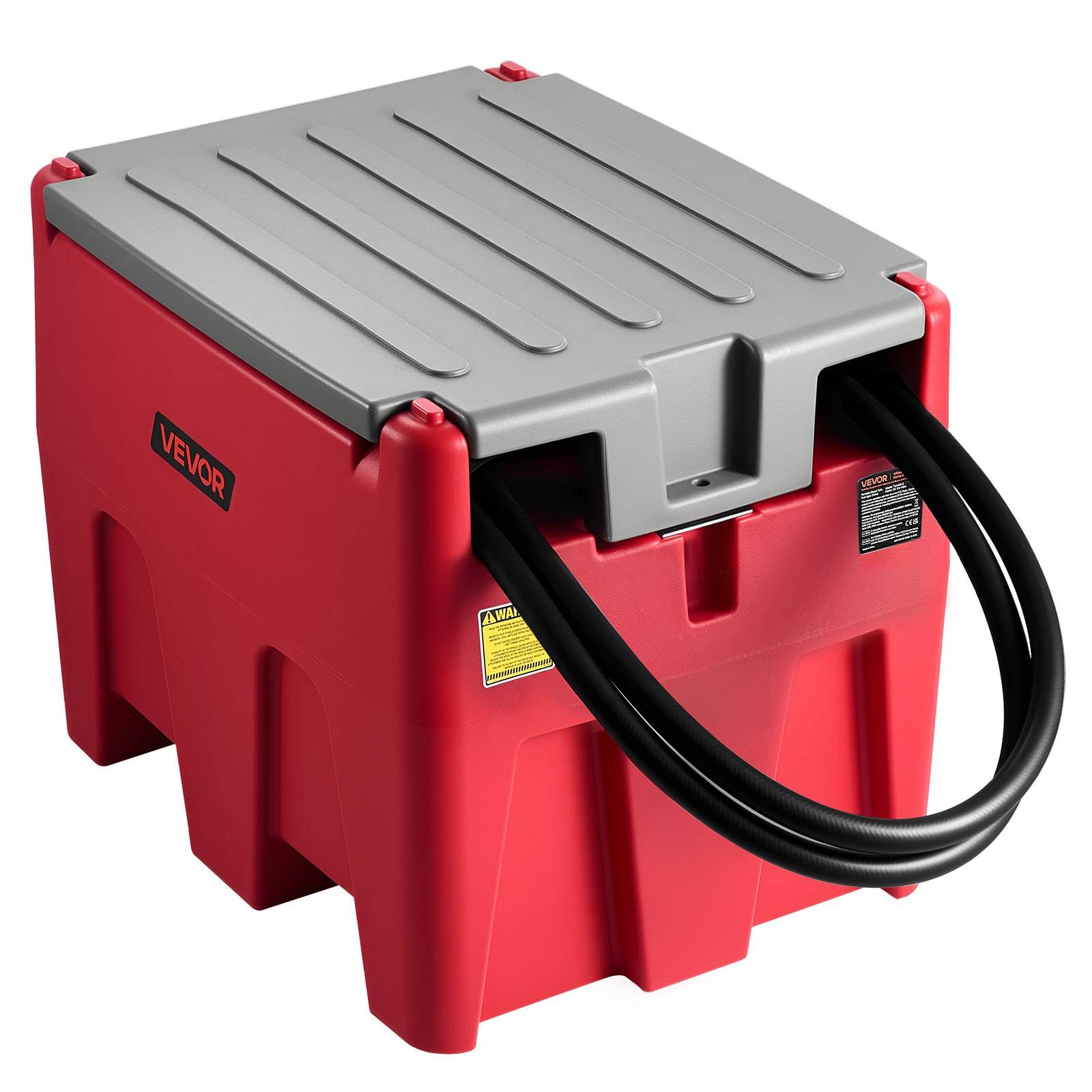 VEVOR Tragbarer Dieseltank, 220 L Fassungsvermögen & 48L/min Durchflussrate, Gaskraftstofftank mit 12 V Transferpumpe & 4 m Gummischlauch