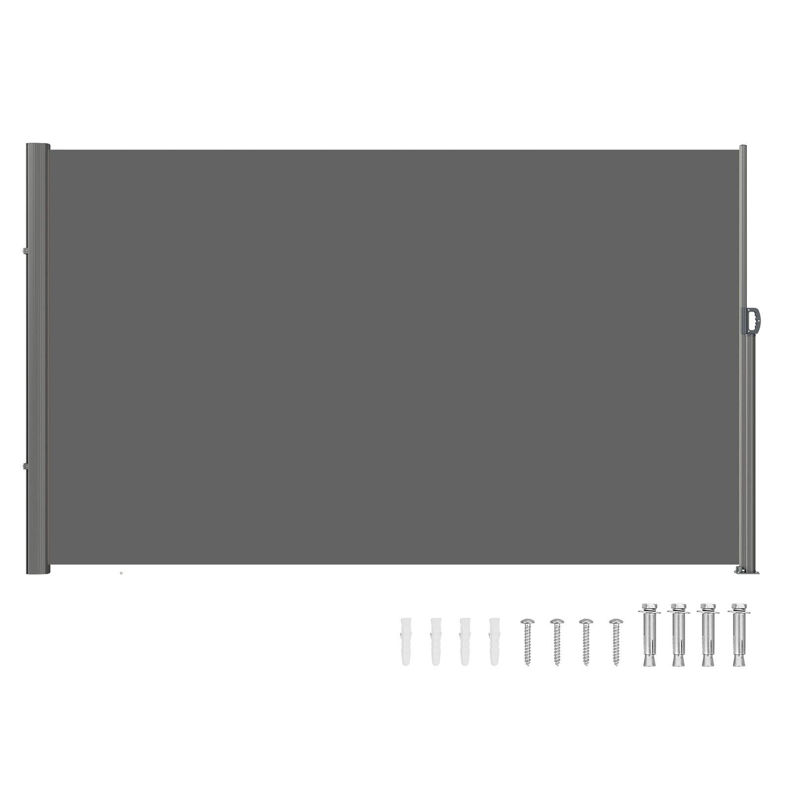VEVOR Terrassen Windschutz 180 x 300 cm grau Rollo Seitenmarkise ausziehbar für den privaten oder gewerblichen Gebrauch