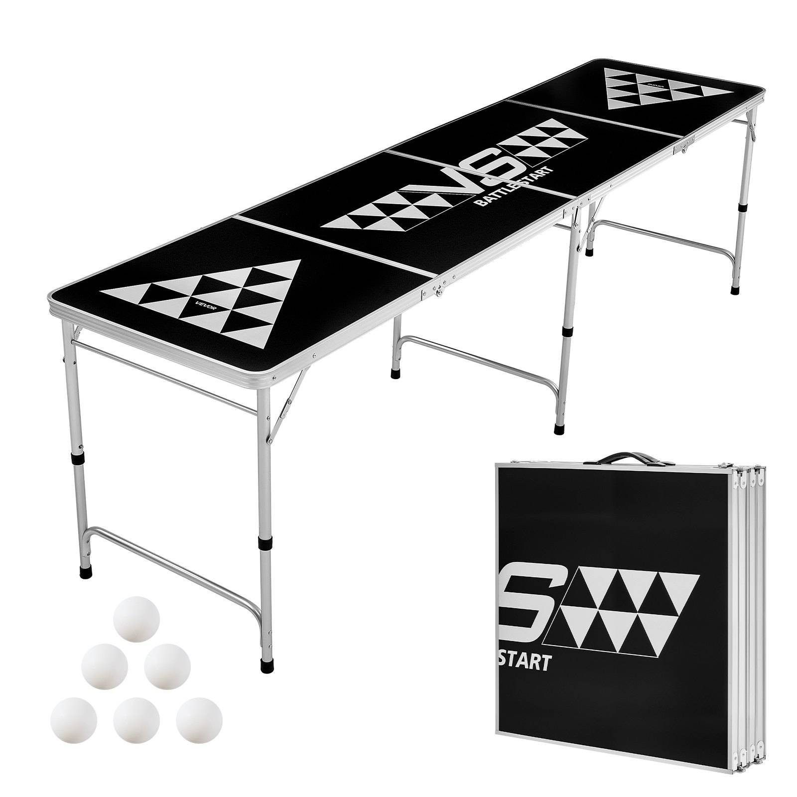 Tragbarer Bier-Pong-Tisch mit schwarzem 