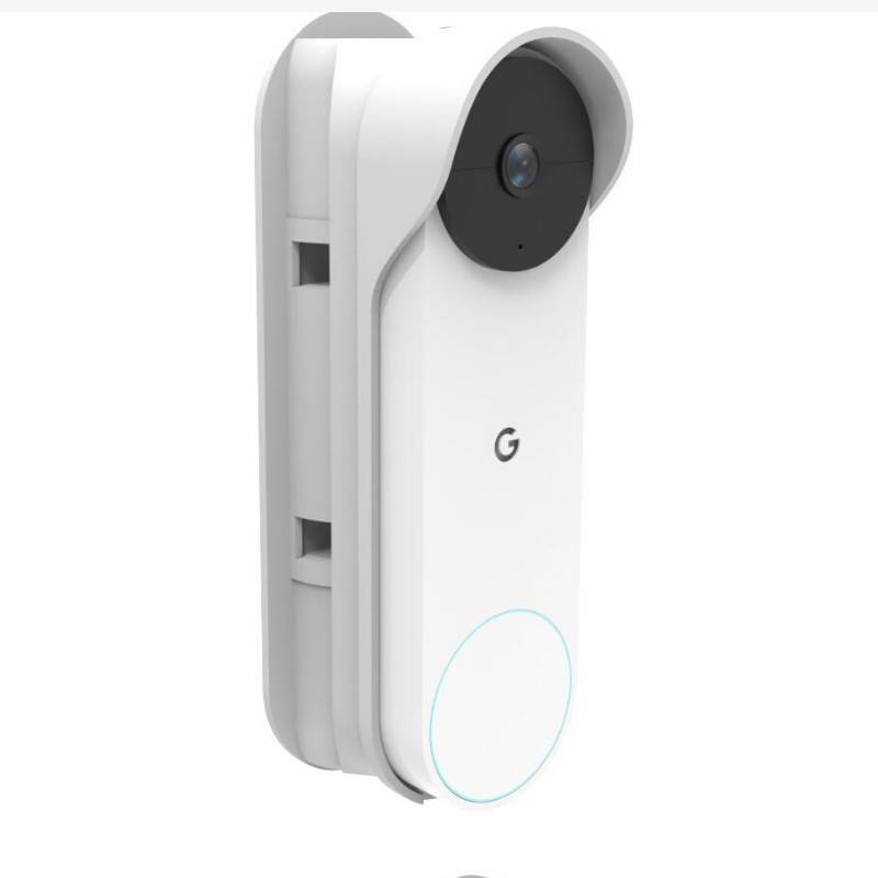 Weiße Google Nest Türklingel-Kamera mit Frontlinse, „G