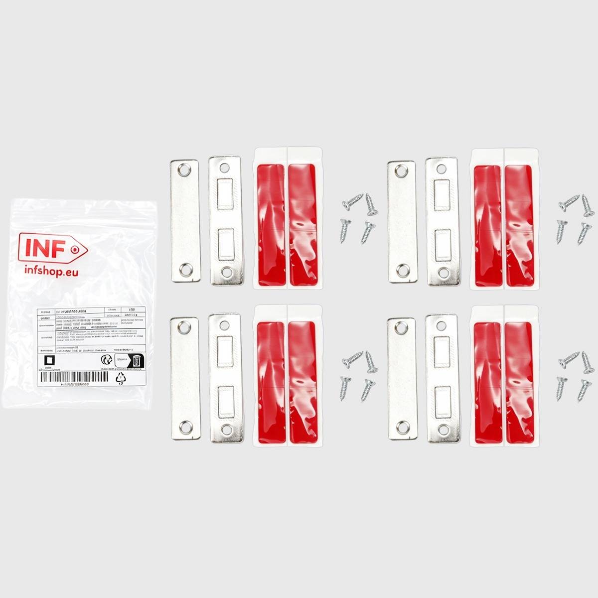 Hardware-Set mit einer Kunststofftasche mit der Aufschrift „INF