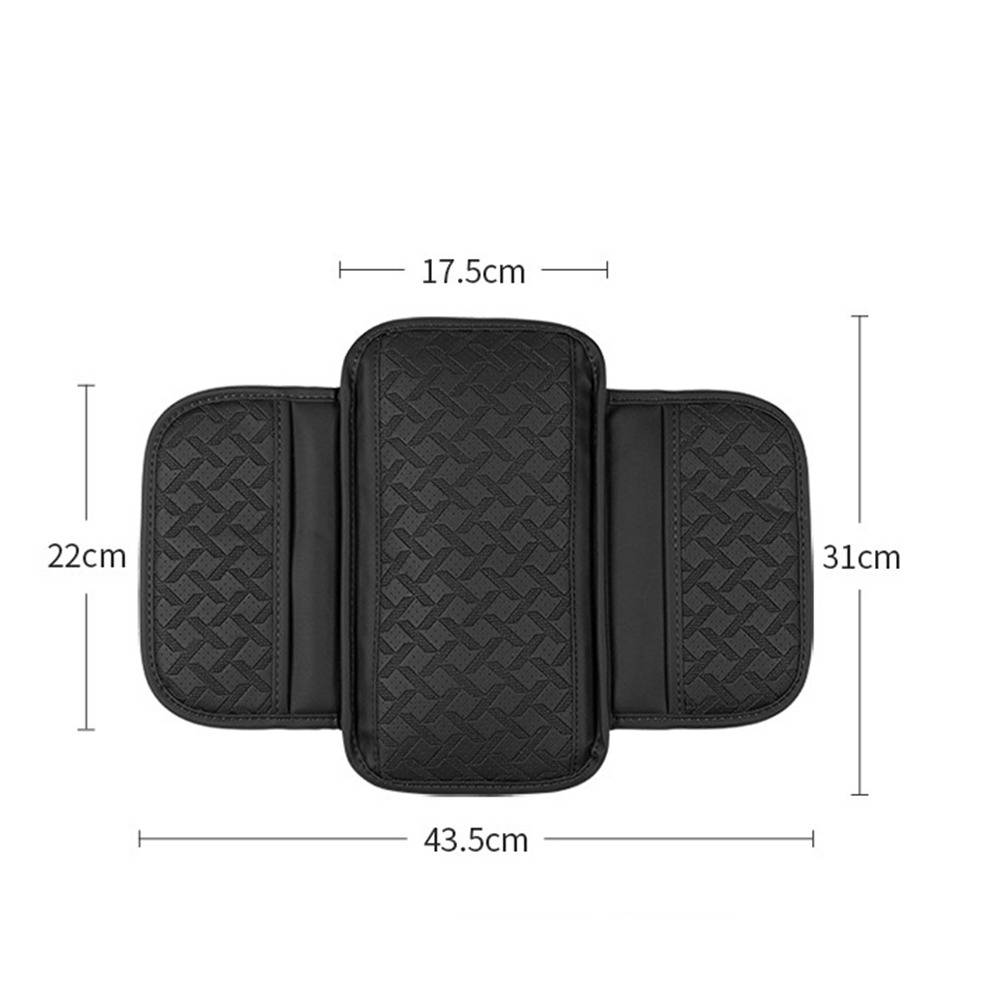 Schwarzer gepolsterter Organizer oder Aufbewahrungsbeutel mit drei ausklappbaren Paneelen; Abmessungen wie dargestellt: 43,5 cm breit, 31 cm hoch, Mittelpaneel 17,5 cm, Seitenpaneele 22 cm.