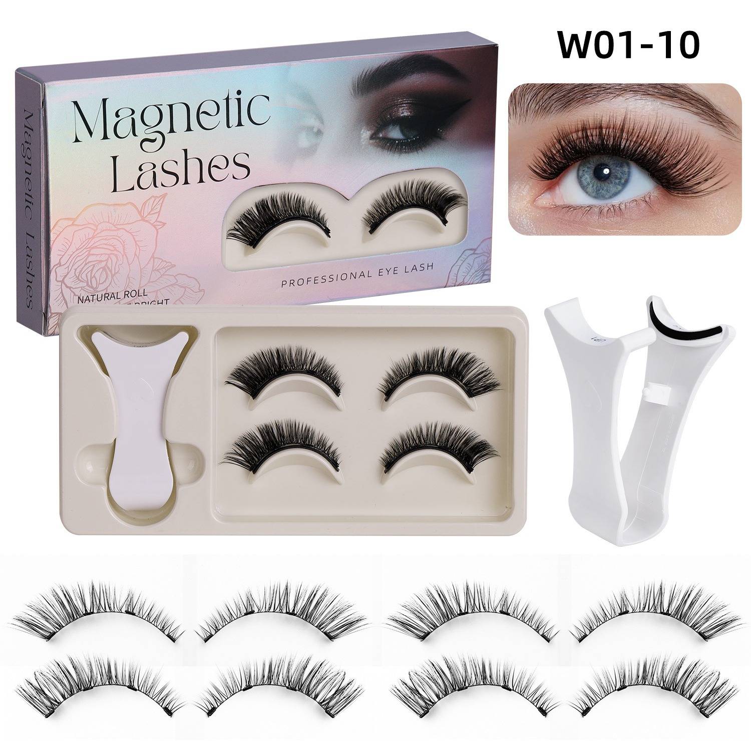 Produktbild von magnetischen künstlichen Wimpern im Stil „W01-10