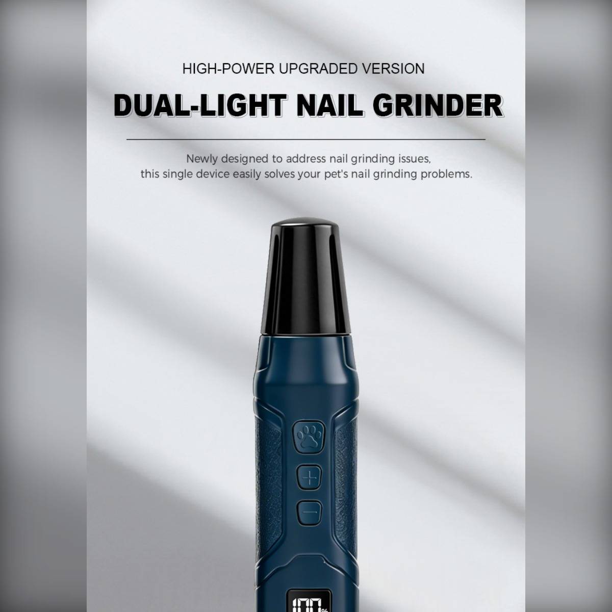 Wiederaufladbarer Krallenschleifer für Haustiere – Kabelloser elektrischer Nageltrimmer für Hunde und Katzen, USB-C, 18650 1200mAh, 300min Laufzei