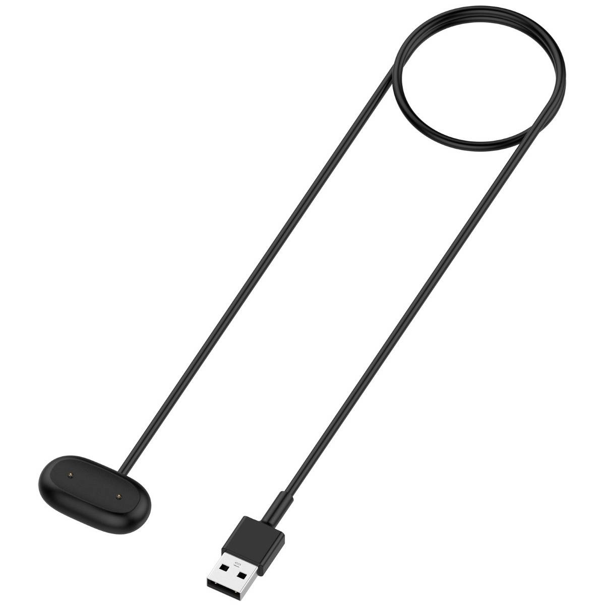 Schwarzes USB-Sicherheitskabeldschloss mit einer Schleifenkabel und USB-A-Stecker, abgebildet auf weißem Hintergrund.