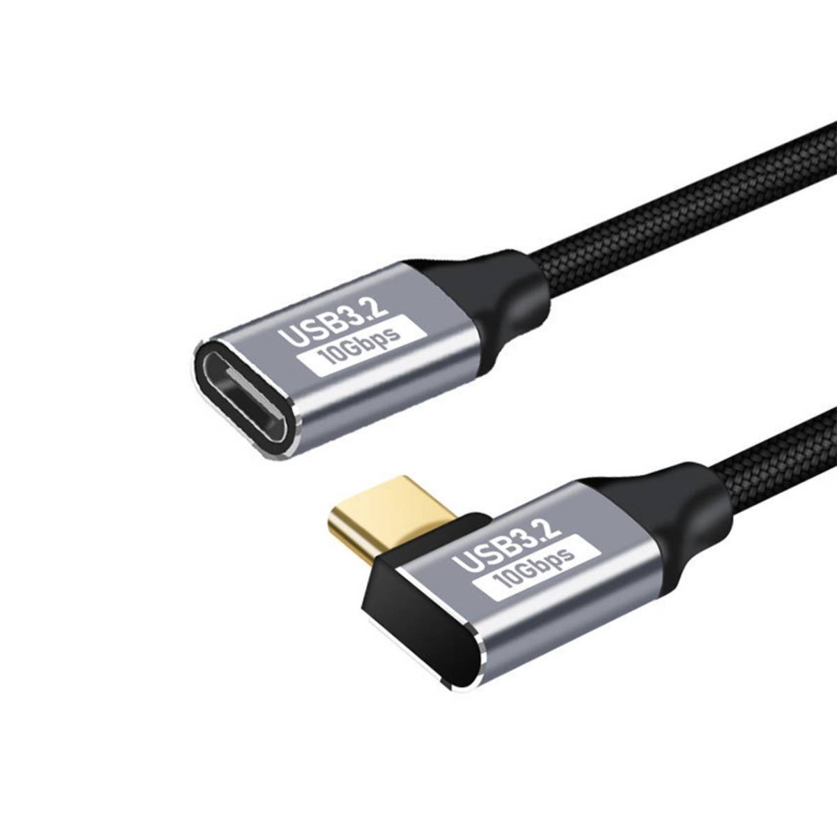 Zwei USB 3.2 10Gbps Kabelstecker auf weißem Hintergrund gezeigt: ein USB-C-Stecker und ein USB-A-Stecker.