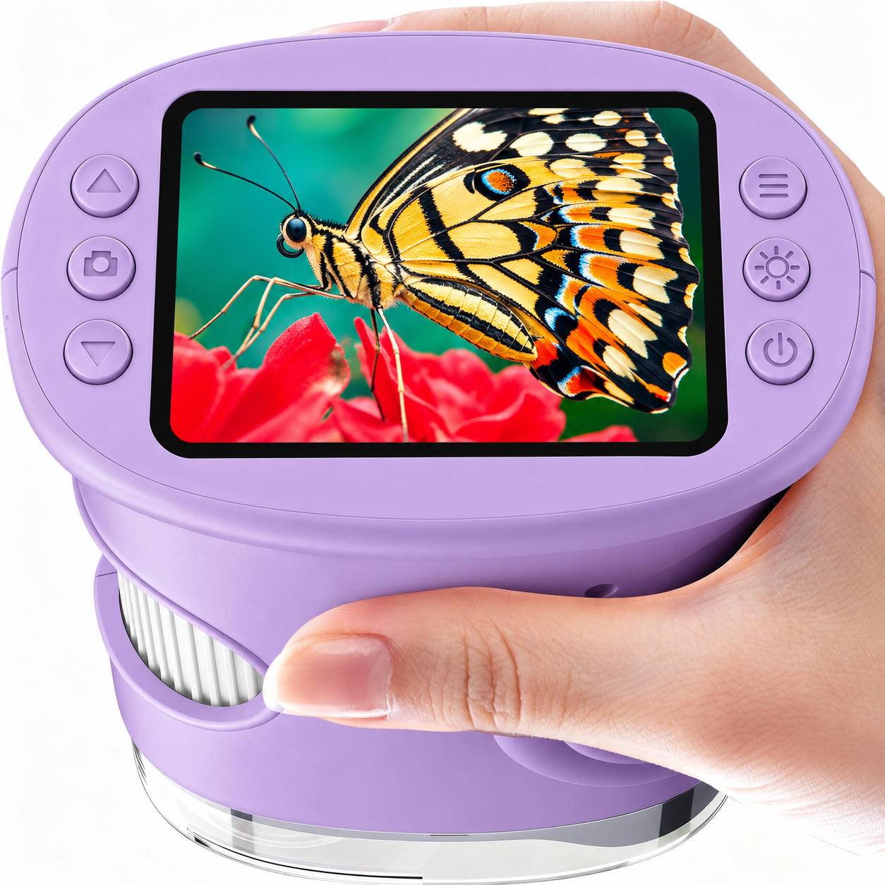 Handheld Digital Microskop – 1000x Vergrößerung, 2MP Kamera, 2.0-inch IPS Display, wiederaufladbar Type-C, einstellbare LED-Beleuchtung Purple