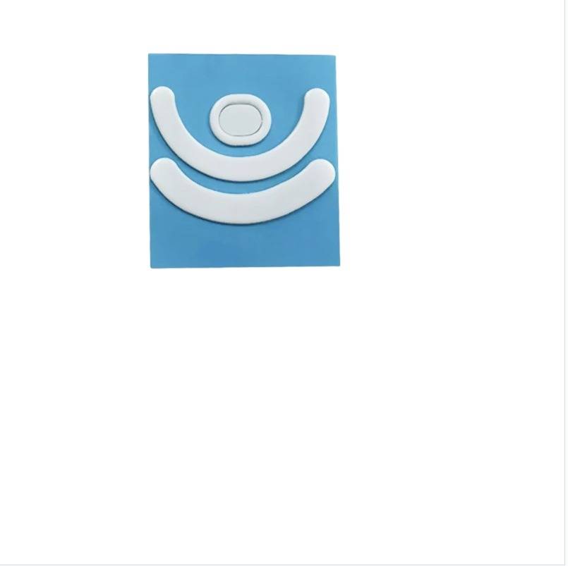 Blaues quadratisches Logo mit weißen geschwungenen Linien, die ein stilisiertes lächelndes Gesicht oder eine Person bilden, zentriert auf weißem Hintergrund.