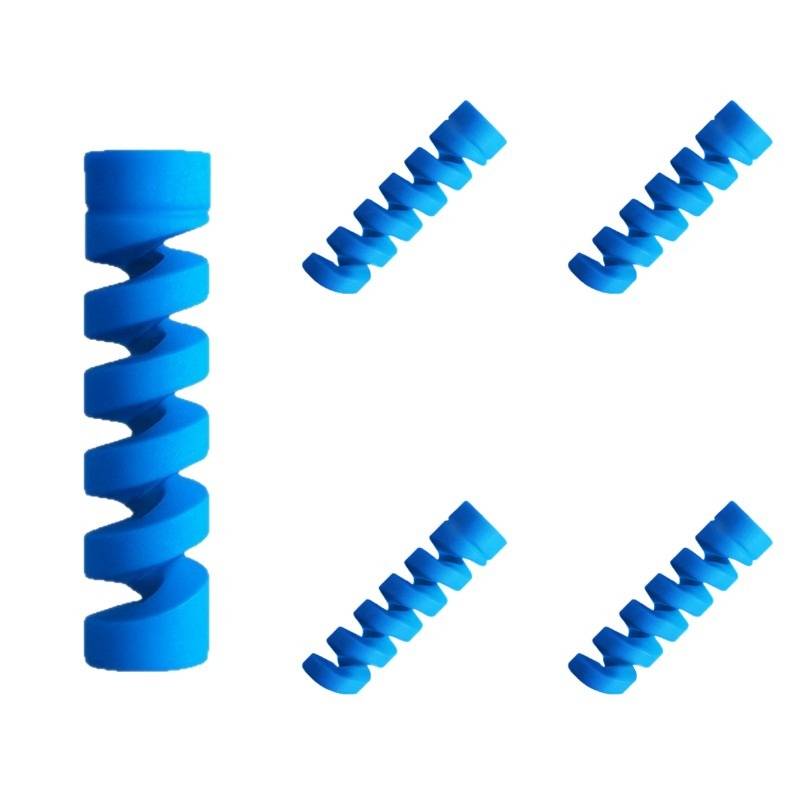 Großes blaues Spiralzylinder-Symbol auf der linken Seite angezeigt, mit vier kleineren passenden Spiralsymbolen in einem Raster auf der rechten Seite angeordnet.