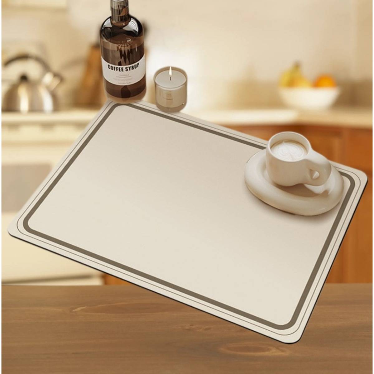 Küchen-Abtropfmatte – Hitzebeständig, absorbierendes technisches Gewebe, Spülen-Trockenmatte 40x50cm 3.5mm