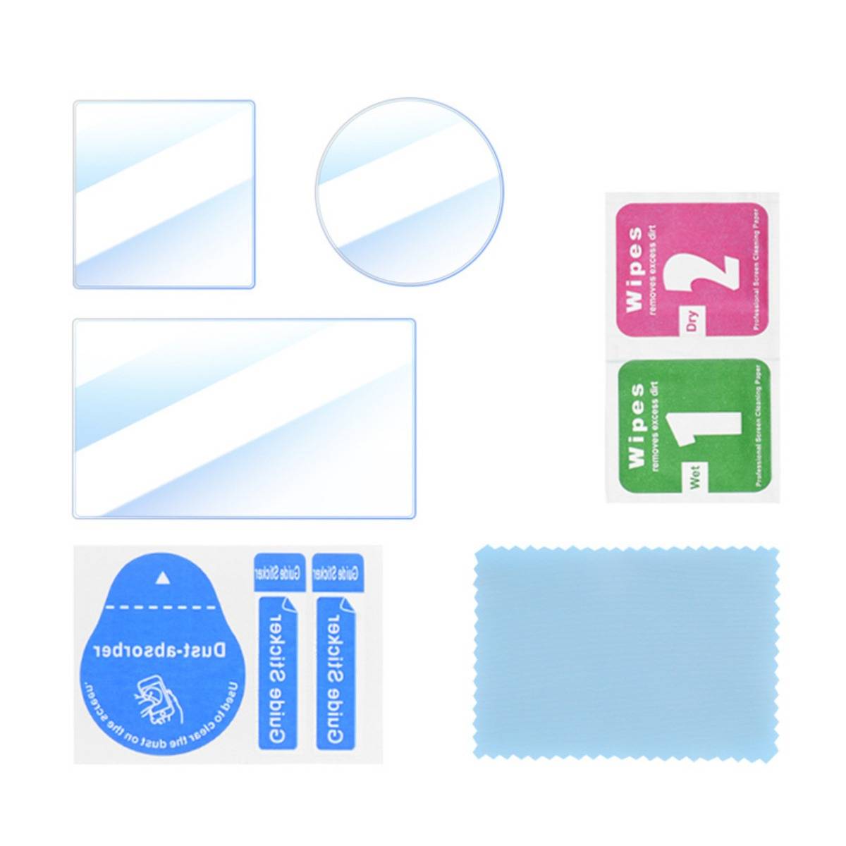 Assortierte leere Produktetiketten in verschiedenen Formen und Abziehaufkleber auf weißem Hintergrund, einschließlich quadratischer, runder, rechteckiger und farbiger nummerierter Etiketten.