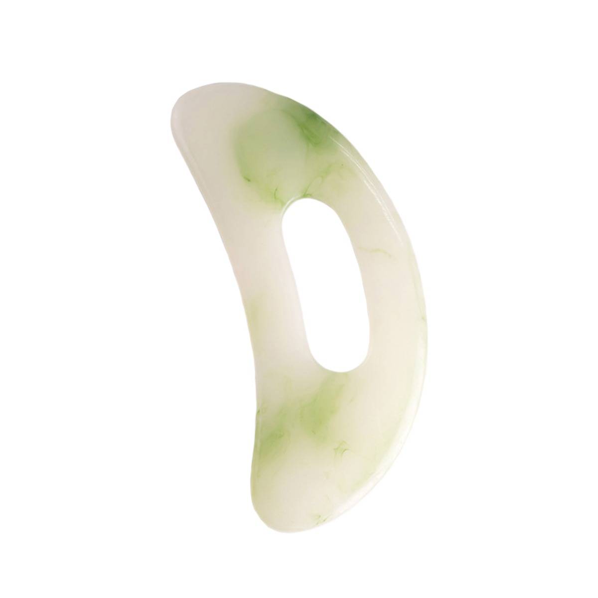 Resin-Gua-Sha-Massagebrett – Gebogenes konturiertes Schabewerkzeug für Gesicht und Körper, Meridianmassage Green