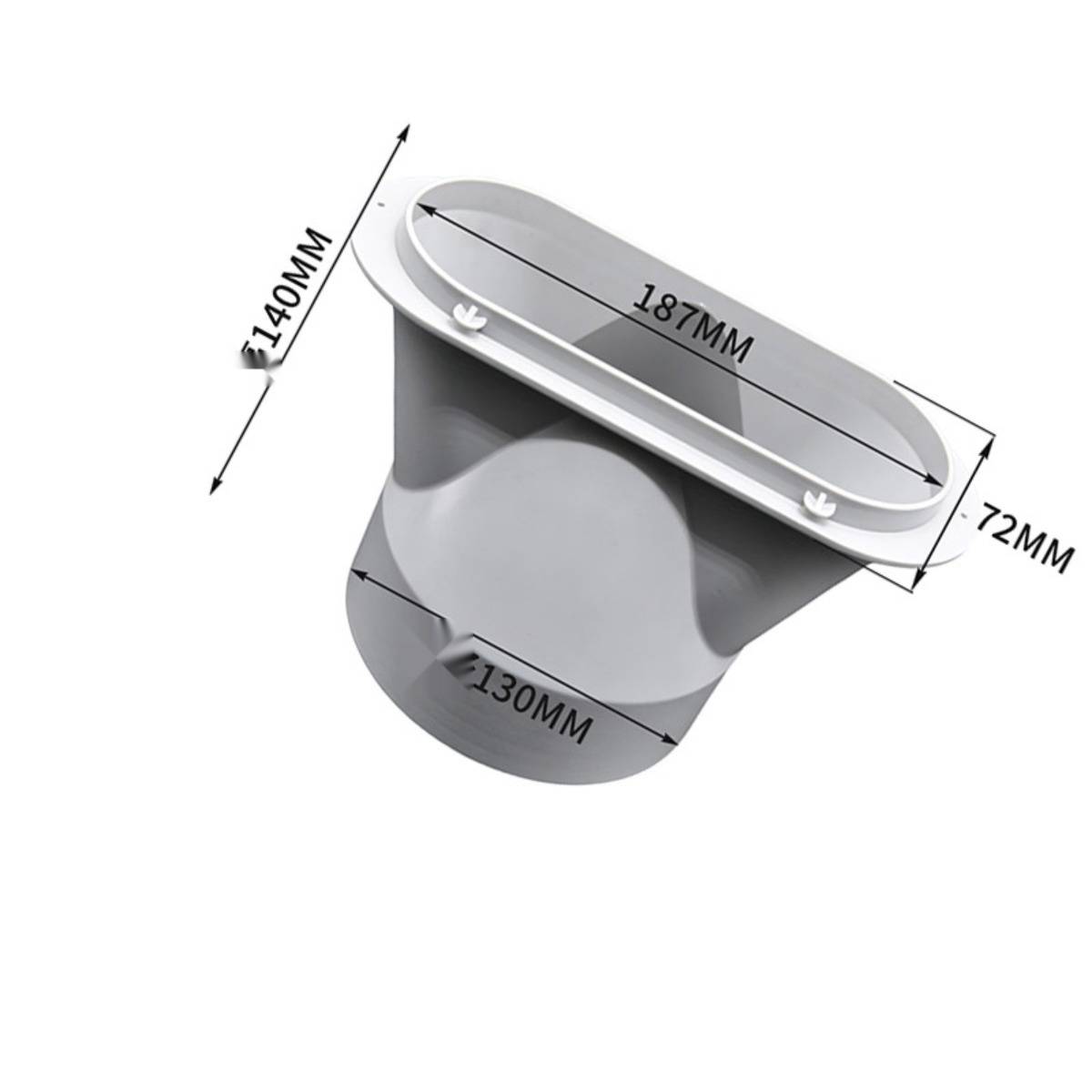 Tragbarer Klimaanlagen-Abluftadapter 13cm – ABS-Anschluss für ovale Fensterplatten, kompatibel mit Xinke