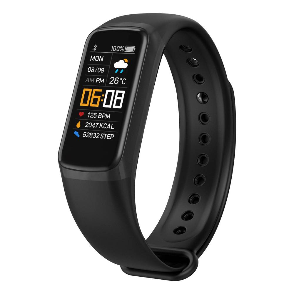 Fitnessarmband mit Puls, Blutsauerstoff, Schrittzähler Black