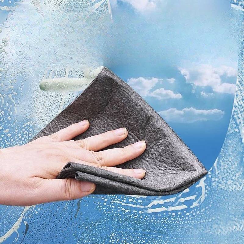 5er-Pack Mikrofasertücher zur Glasreinigung, fusselfrei, streifenfrei, schwarz 30 cm