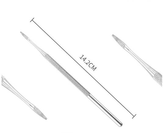 Zahnpflege-Instrumente 9 Teile mit Etui Silver
